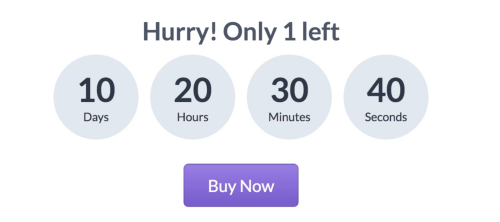 Limited offer countdown banner with buy now button