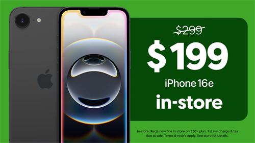 iPhone 16e discounted retail ad