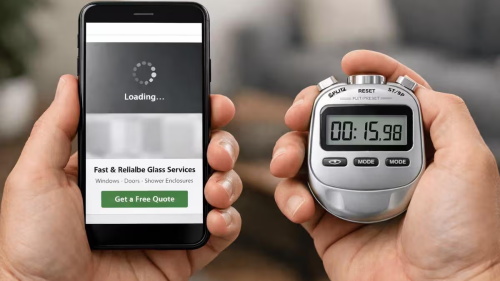 Stopwatch measuring mobile ad page load speed