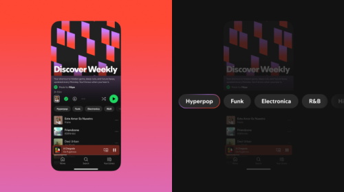 Spotify Discover Weekly playlist mobile UI display