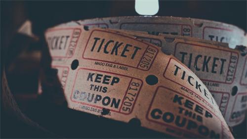 Vintage roll of paper raffle tickets