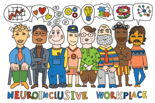 Neuroinclusive diverse workplace illustration
